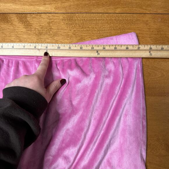 Juicy Couture Y2K Velour Sweatpants US L Soft Pajama Rhinestone Pink Velvet Cozy - Picture 5 of 7